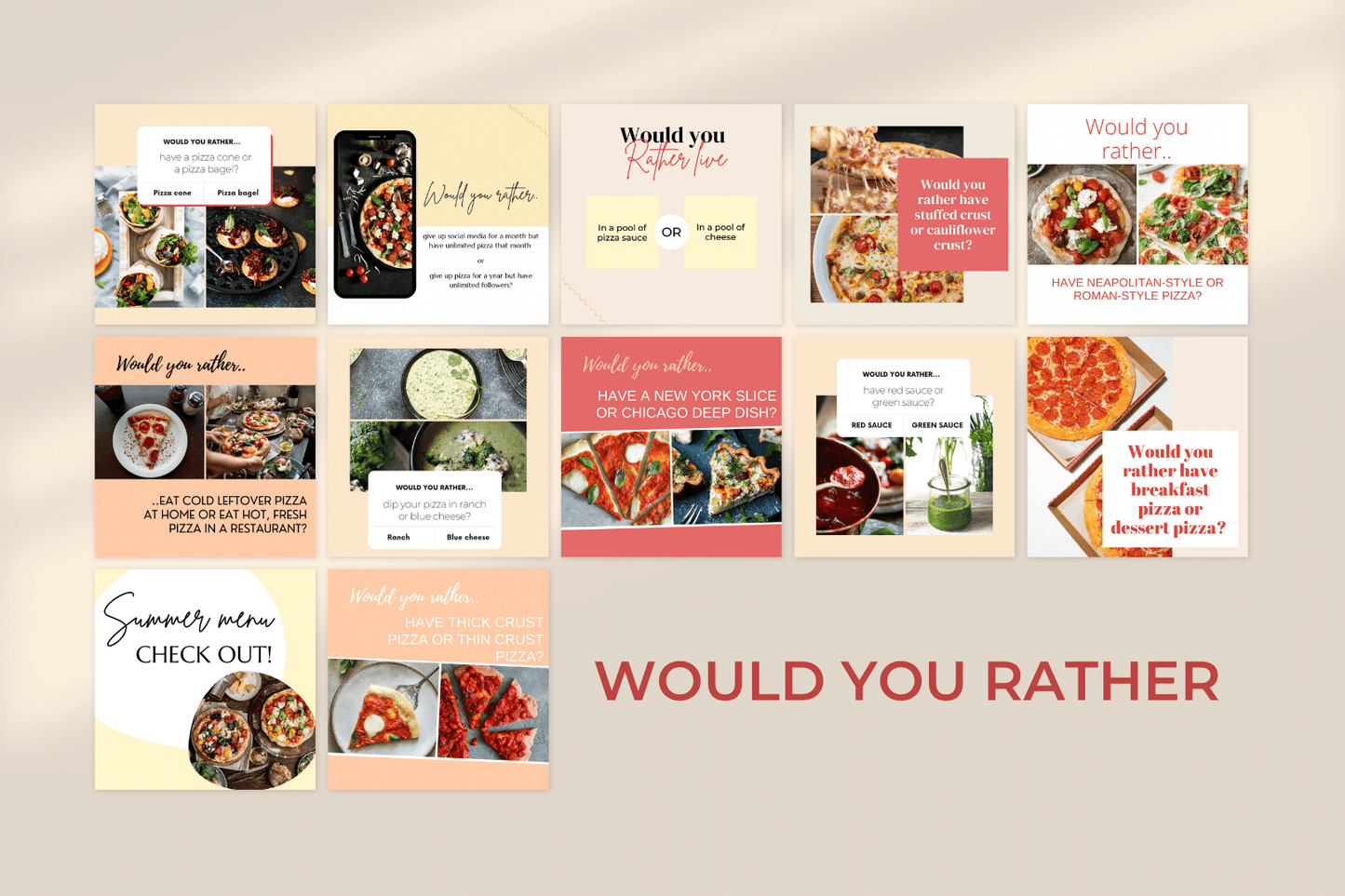 200 overheerlijke pizzatemplates