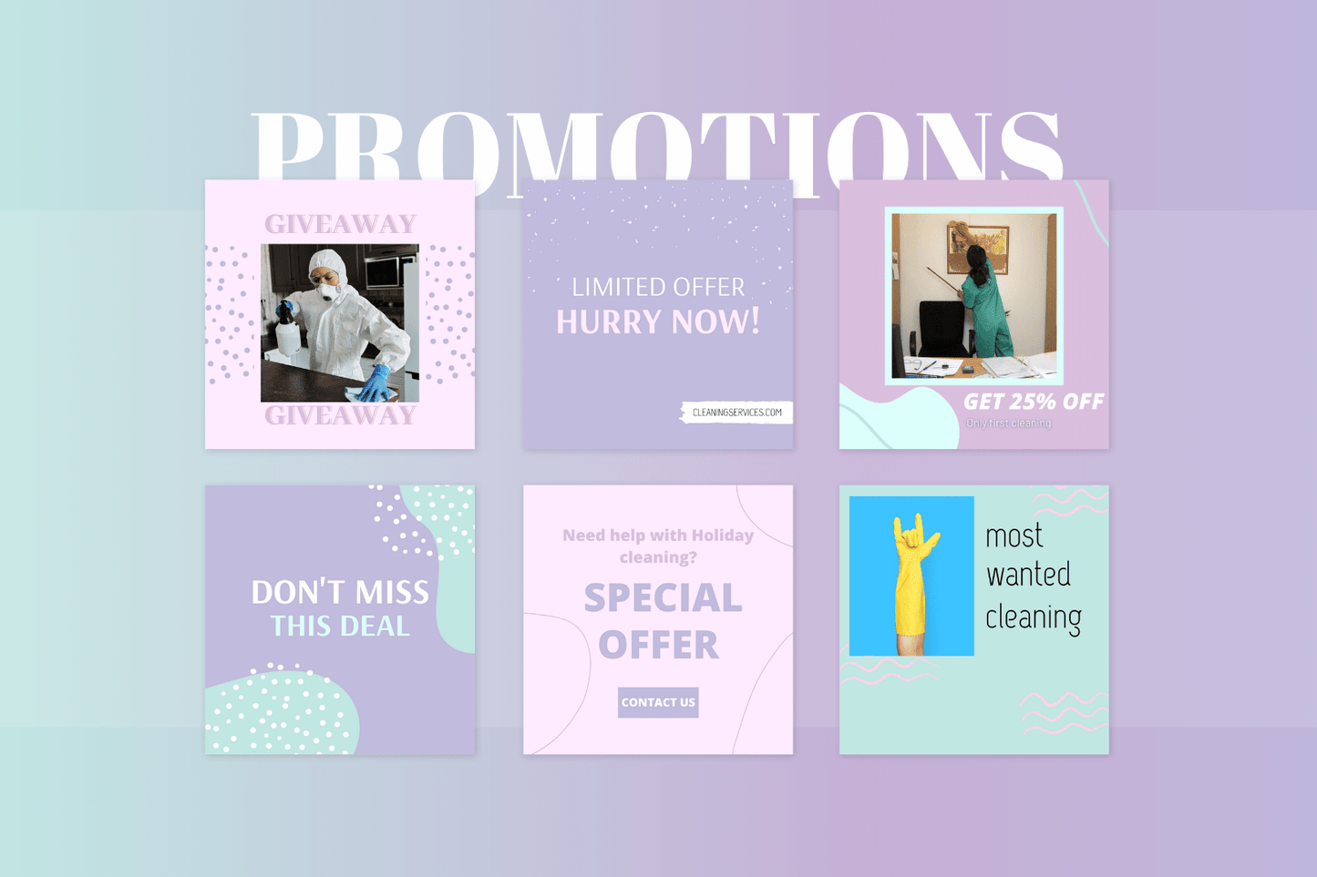 200 templates voor schoonmaakdiensten