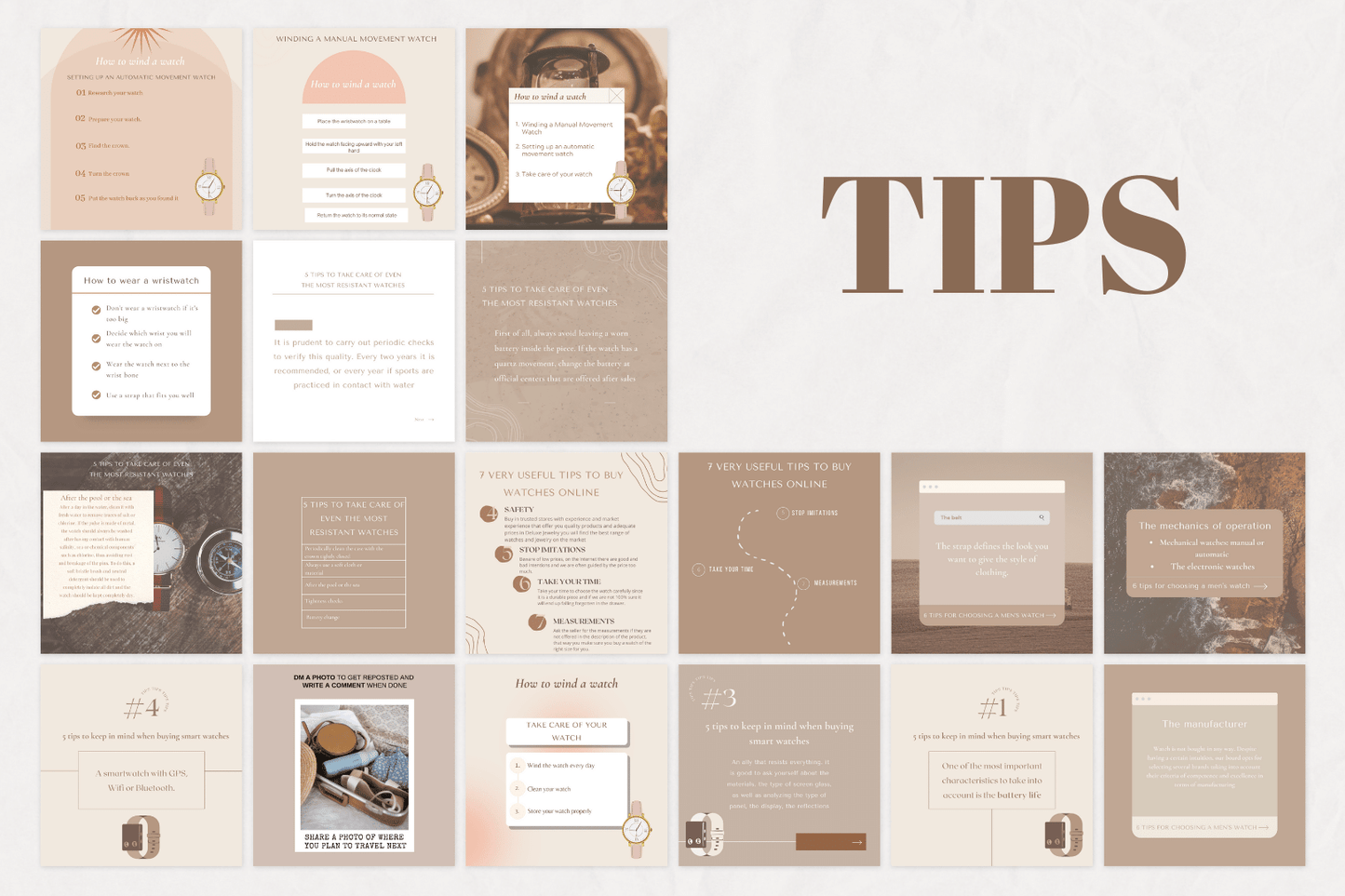 200 kant en klare Horloge templates