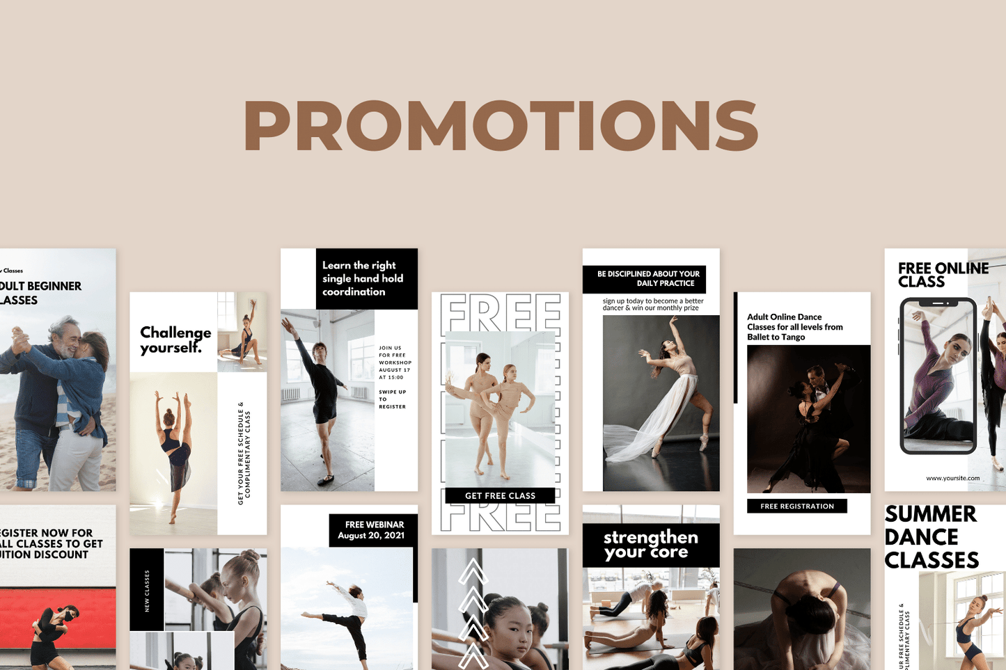200 templates voor dansstudio's