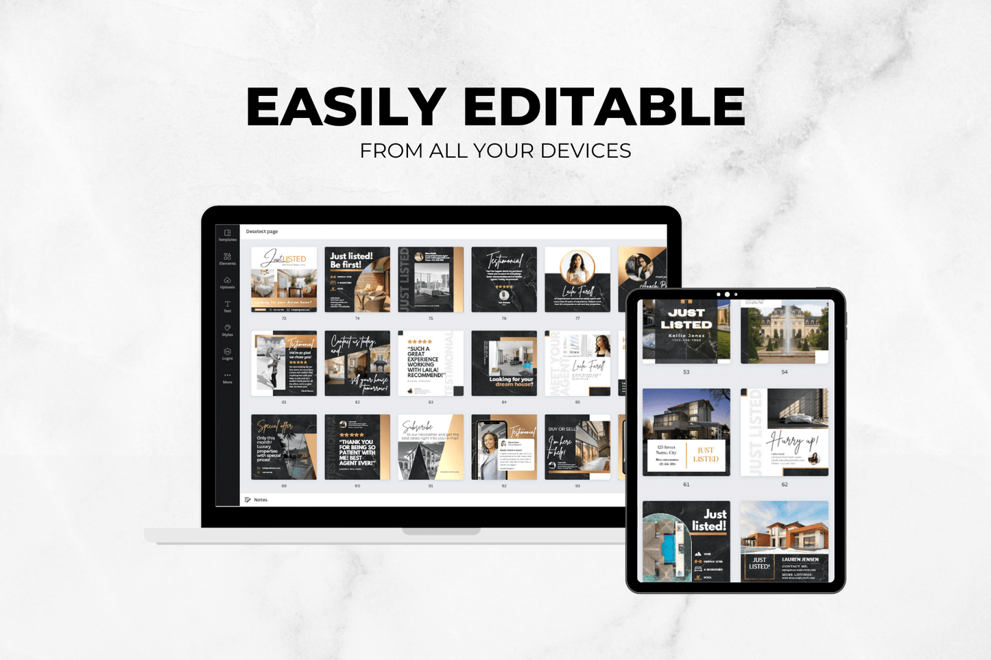 100 Luxe Zwartmarmeren Templates voor Onroerend Goed