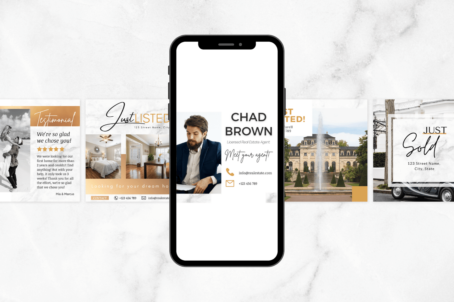 100 Luxe Witmarmeren Templates voor Onroerend Goed