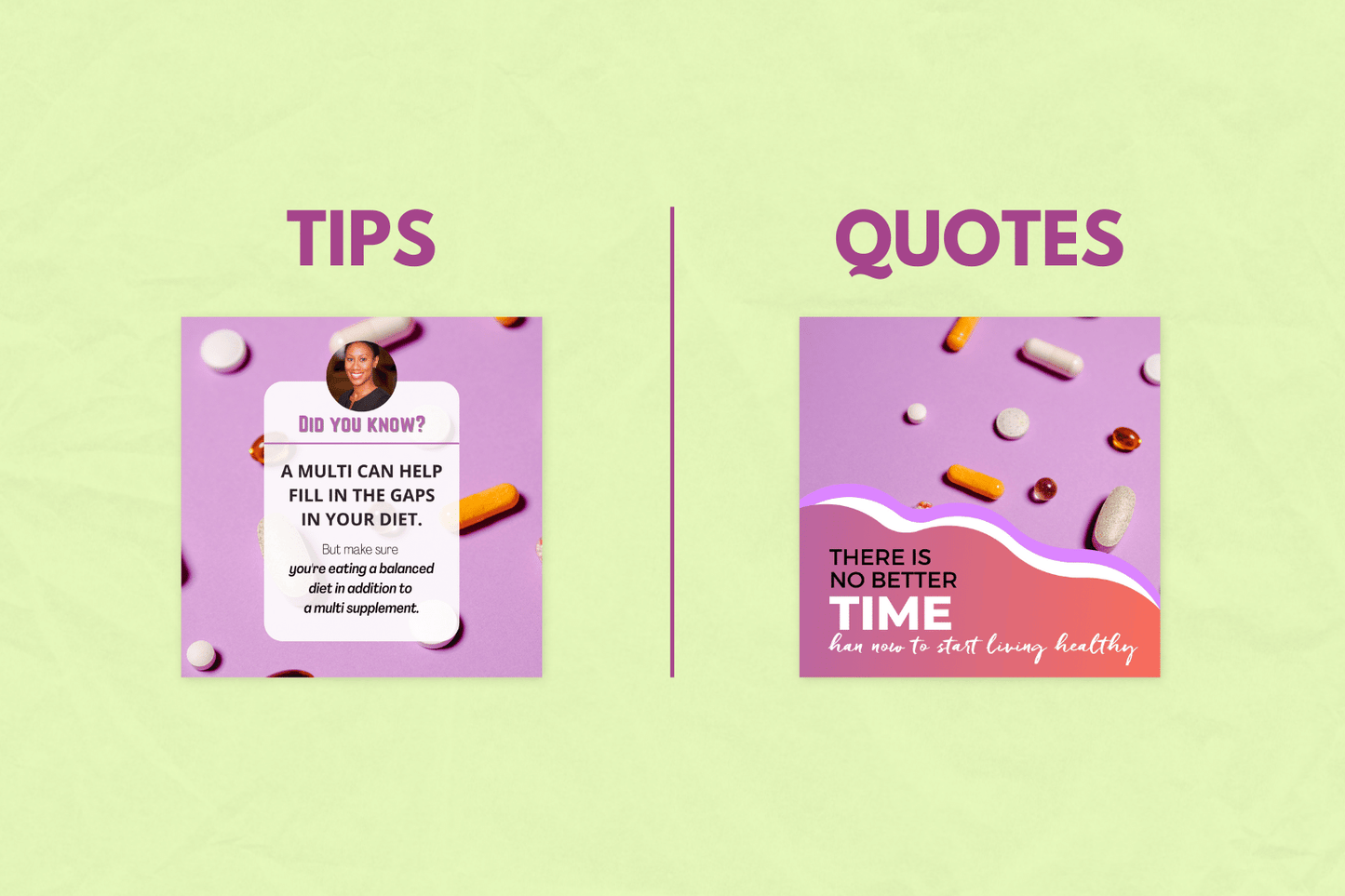 200 kant en klare Vitaminen en Supplementen templates