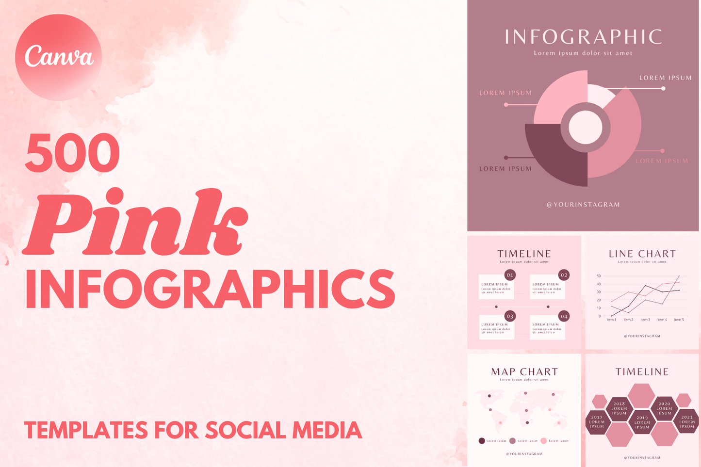 500 inspirerende Pretty in Pink infographics