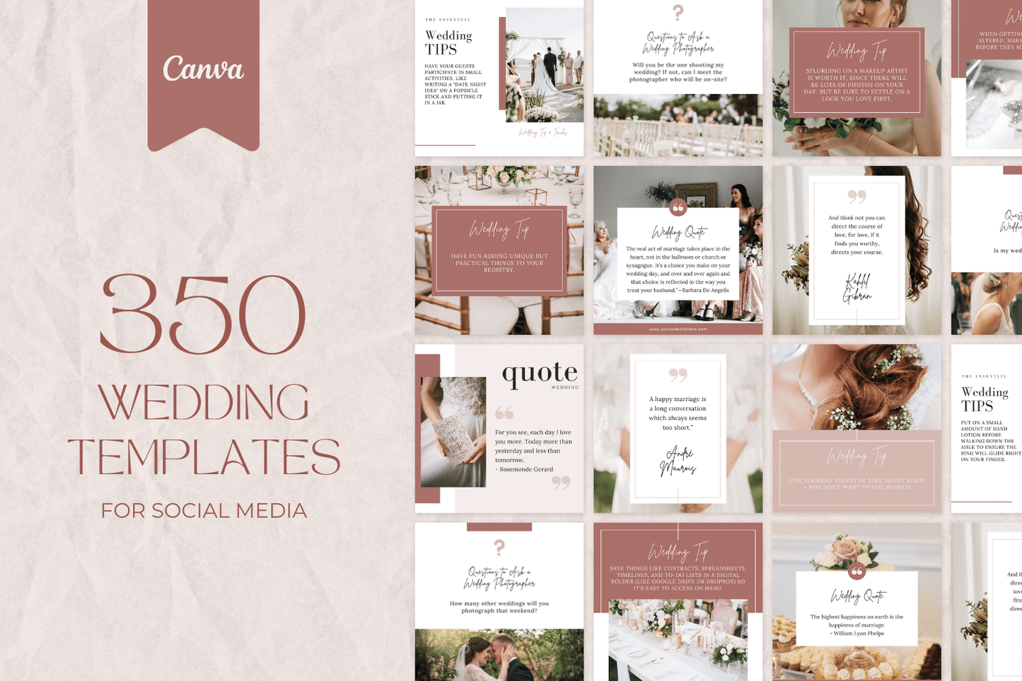 350 templates voor de trouwbranche