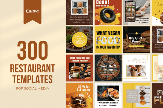 300 Social Media templates voor restaurants