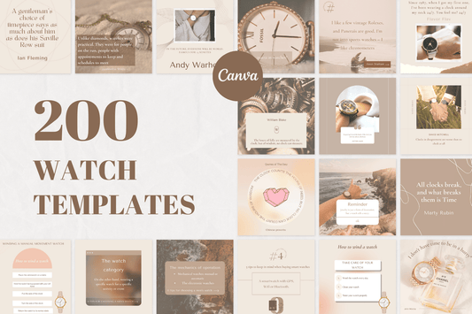 200 kant en klare Horloge templates