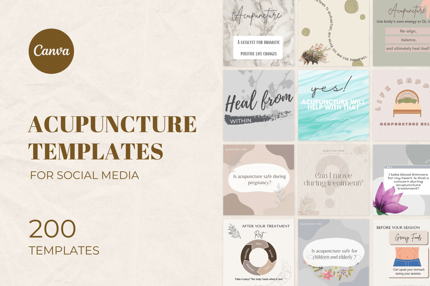 200 acupunctuur templates
