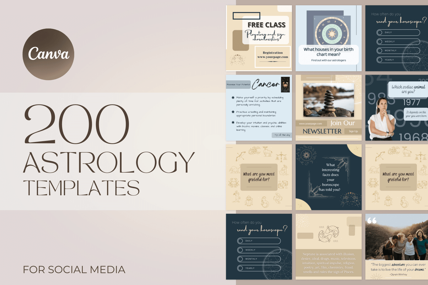 200 templates voor Astrologie