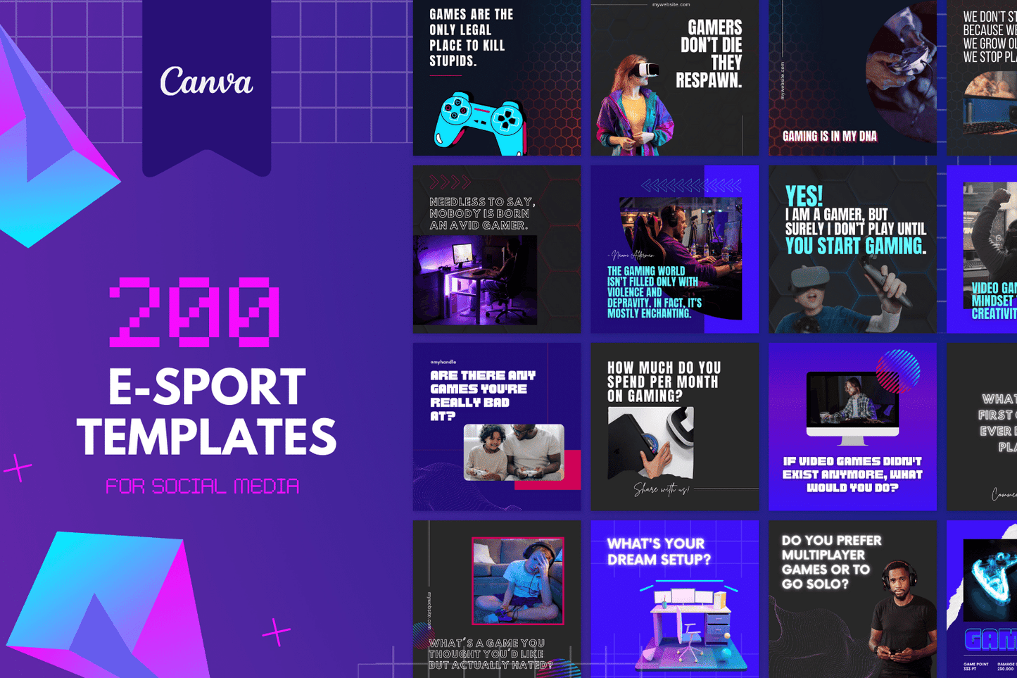 200 templates voor de gaming sector