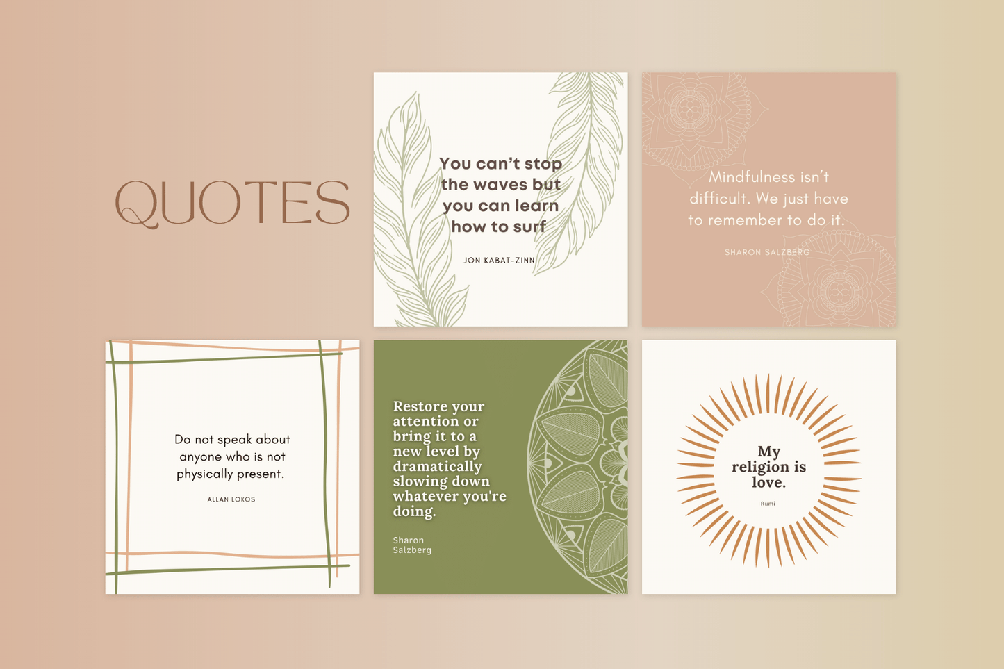 300 Mindfulness templates