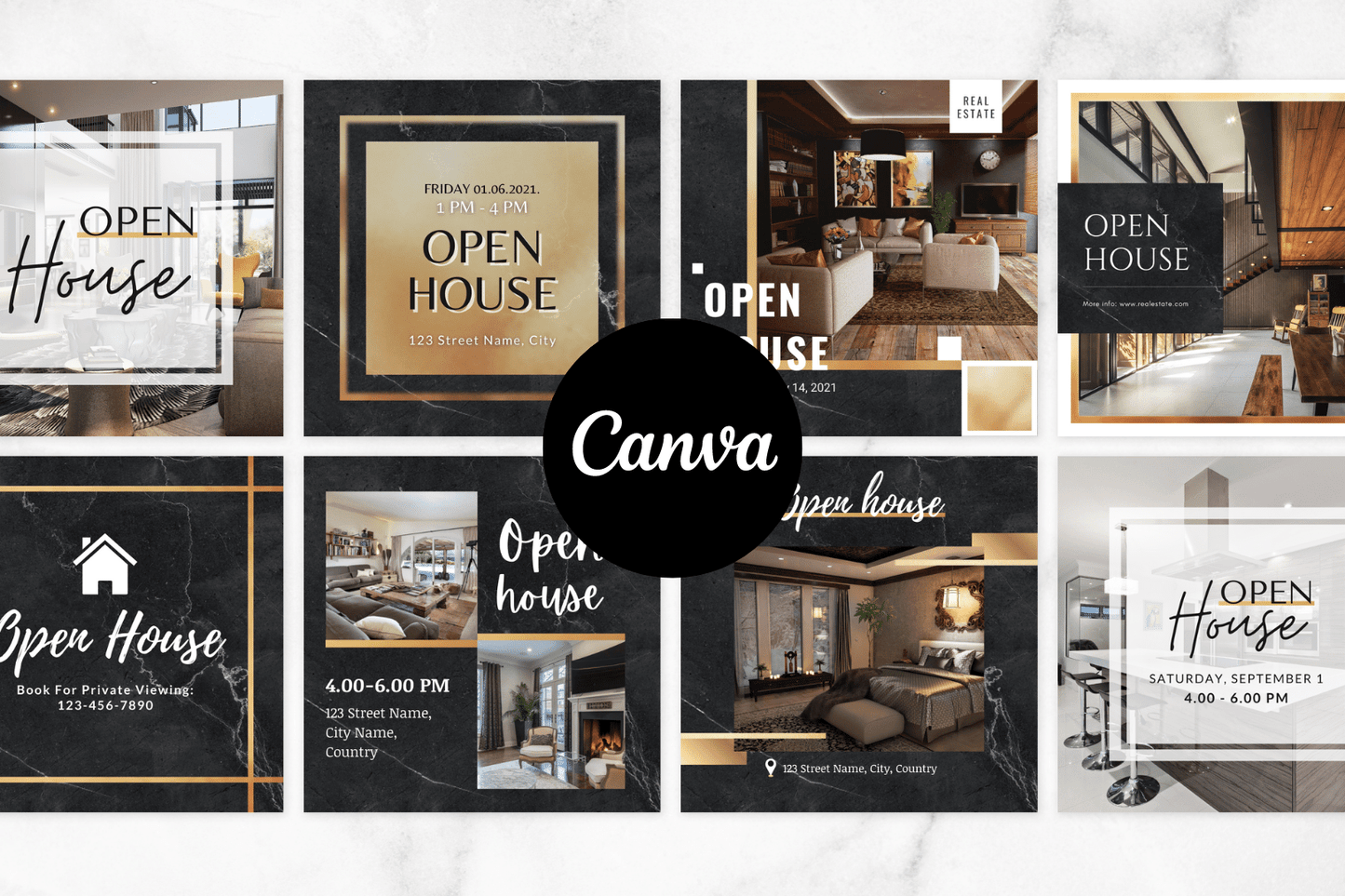 100 Luxe Zwartmarmeren Templates voor Onroerend Goed