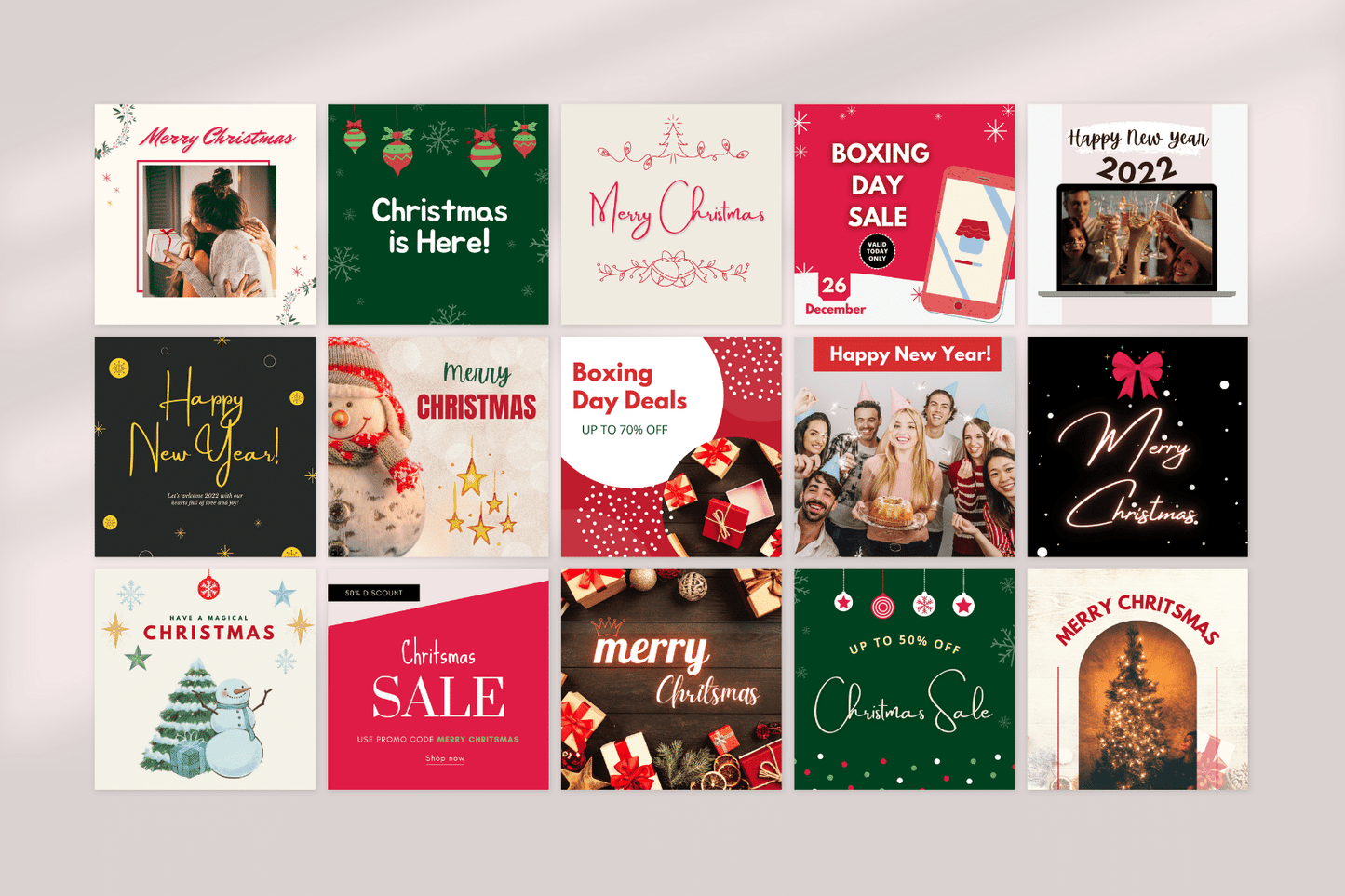 50 Kerst verkooptemplates voor Instagram