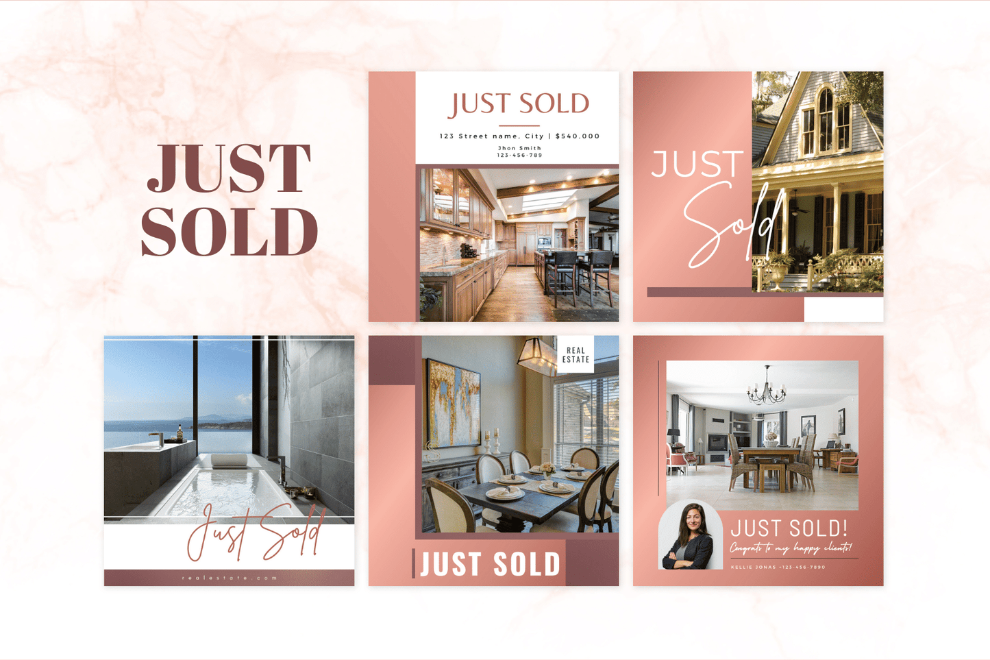 100 Luxe Roségouden Templates voor de Makelaardij