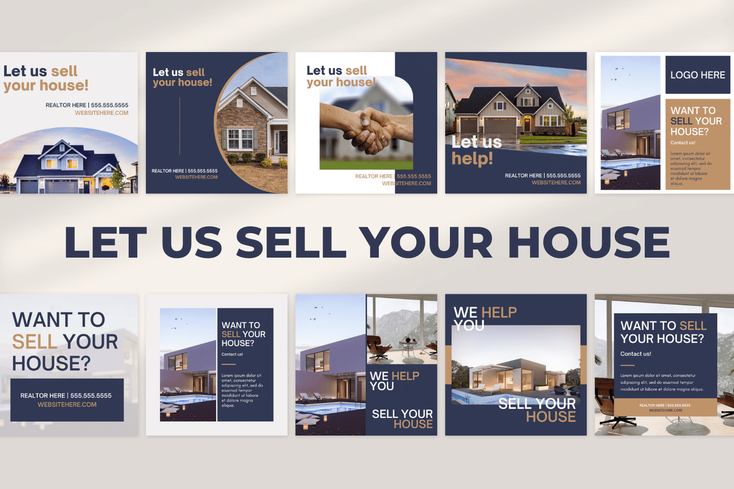 50 advertentie templates voor onroerend goed, vastgoed en makelaars