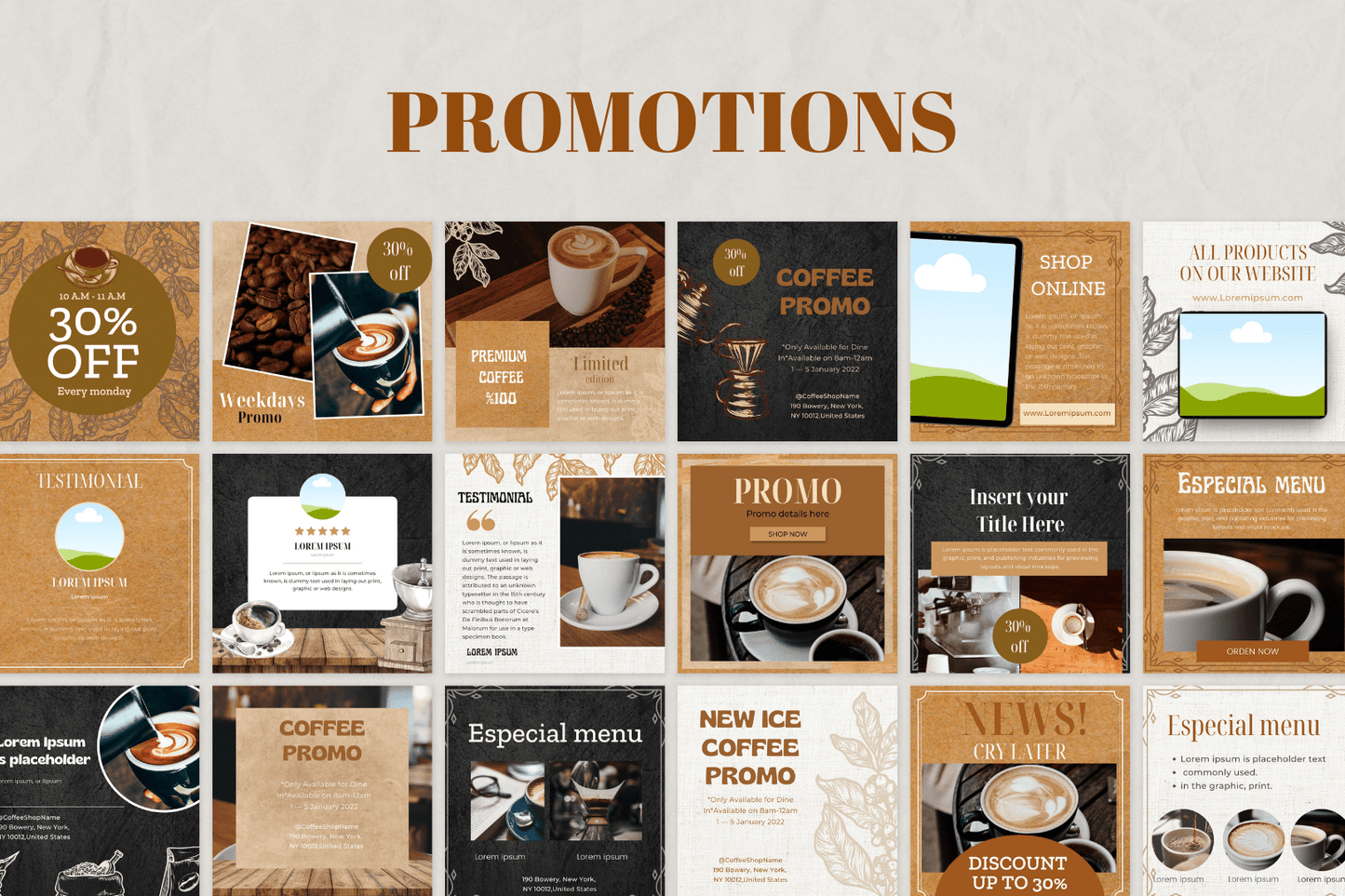 200 koffie templates