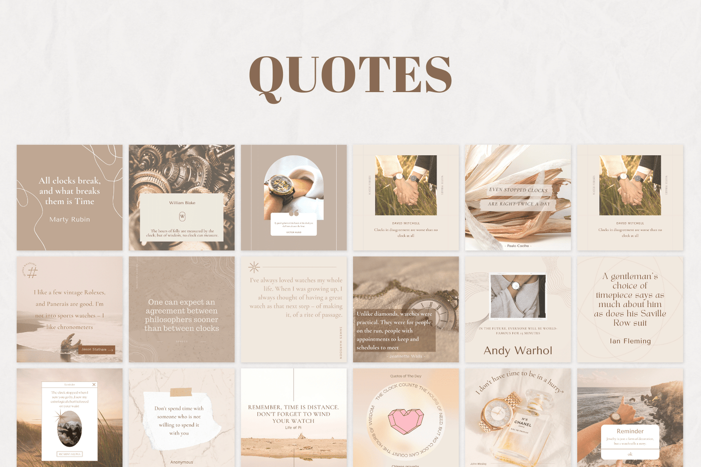 200 kant en klare Horloge templates