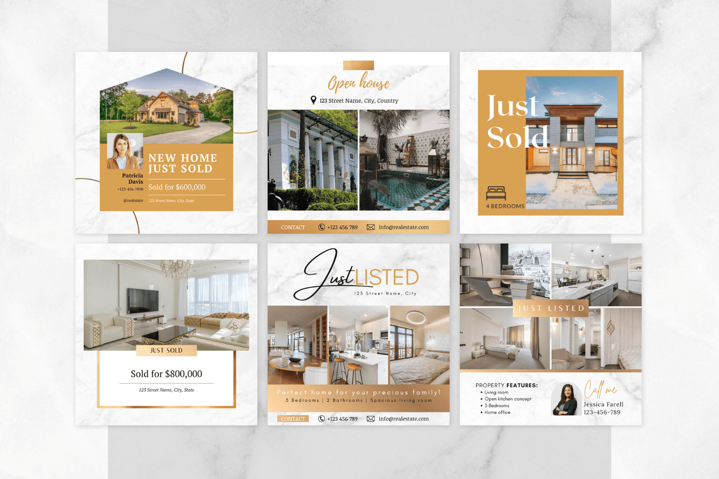 100 Luxe Witmarmeren Templates voor Onroerend Goed