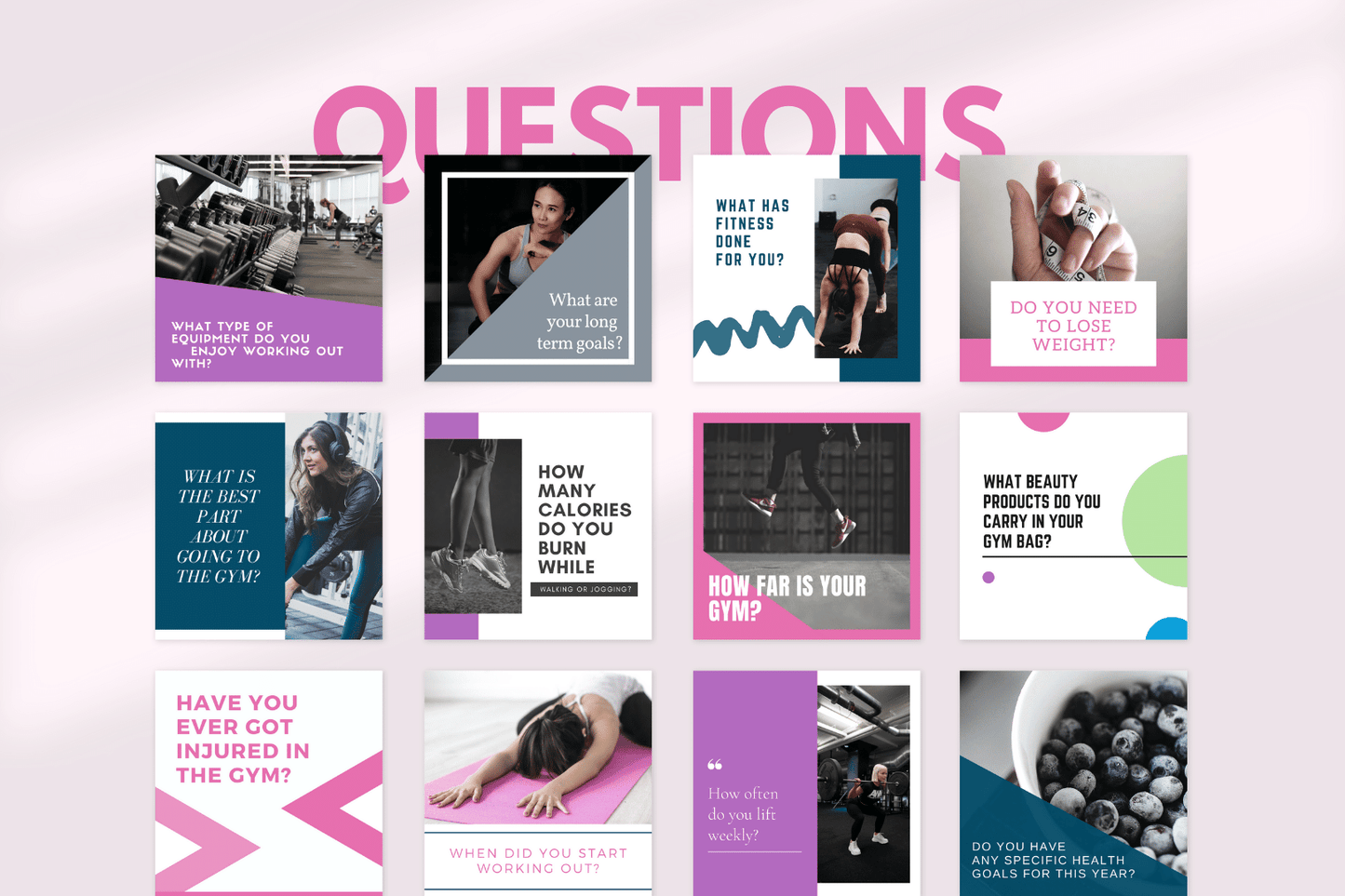 400 Premium Fitness Templates (Vrouwelijk)