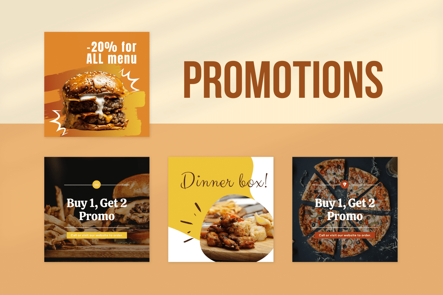 300 Social Media templates voor restaurants