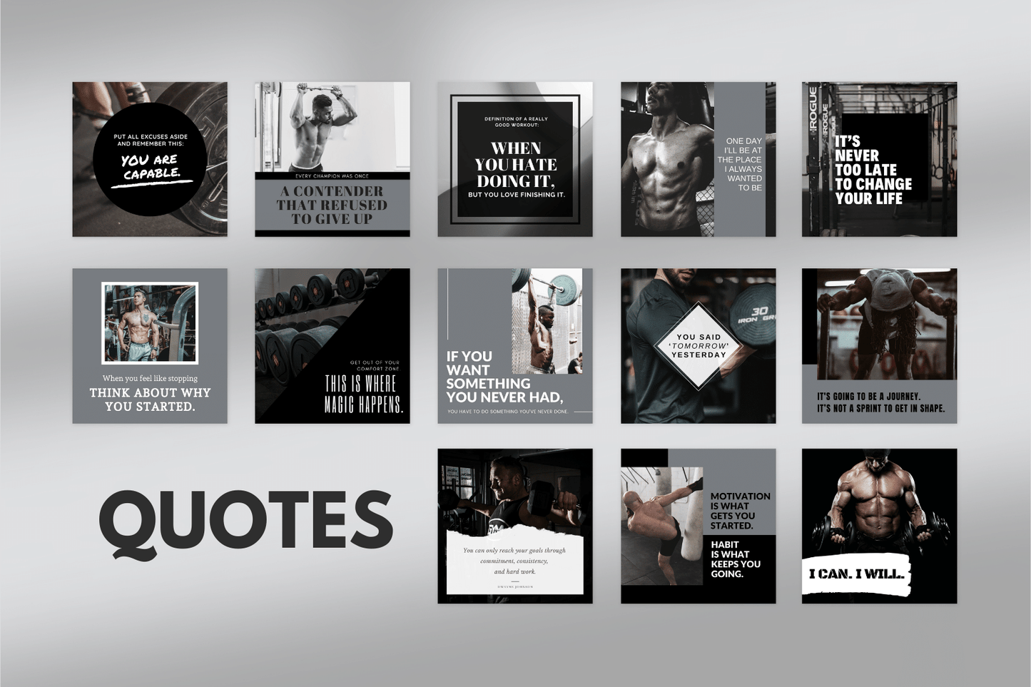 400 Fitness templates (mannelijke versie)