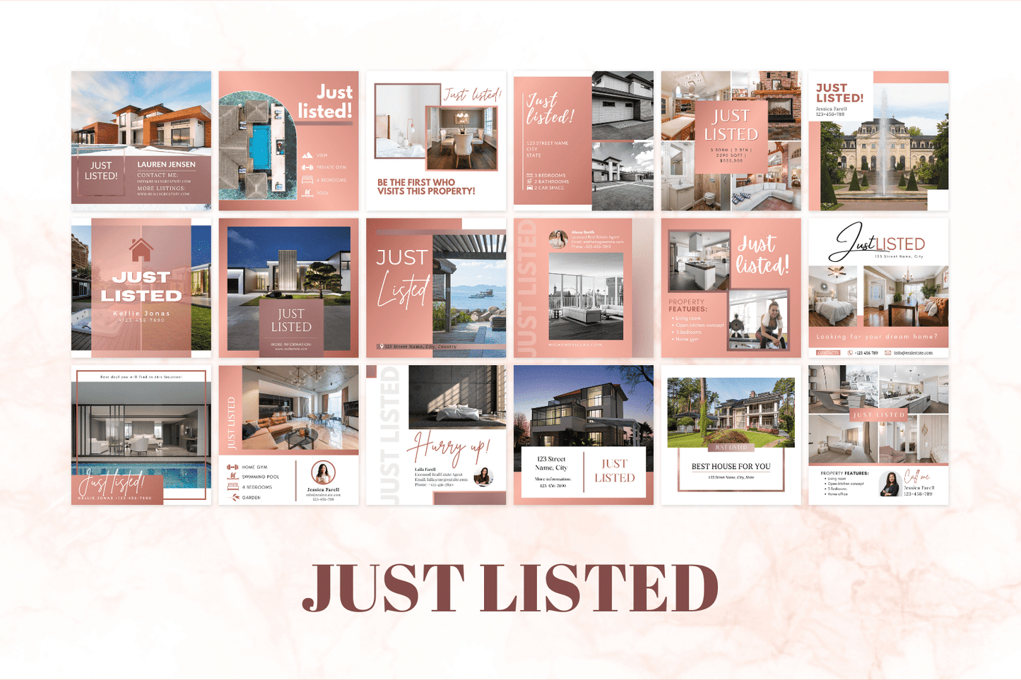 100 Luxe Roségouden Templates voor de Makelaardij
