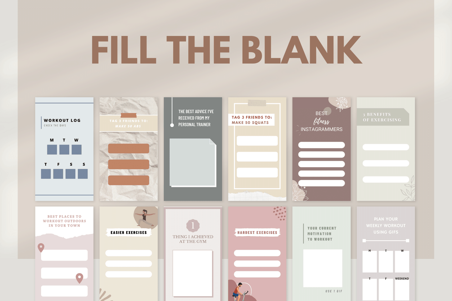 300 Fitness Story templates