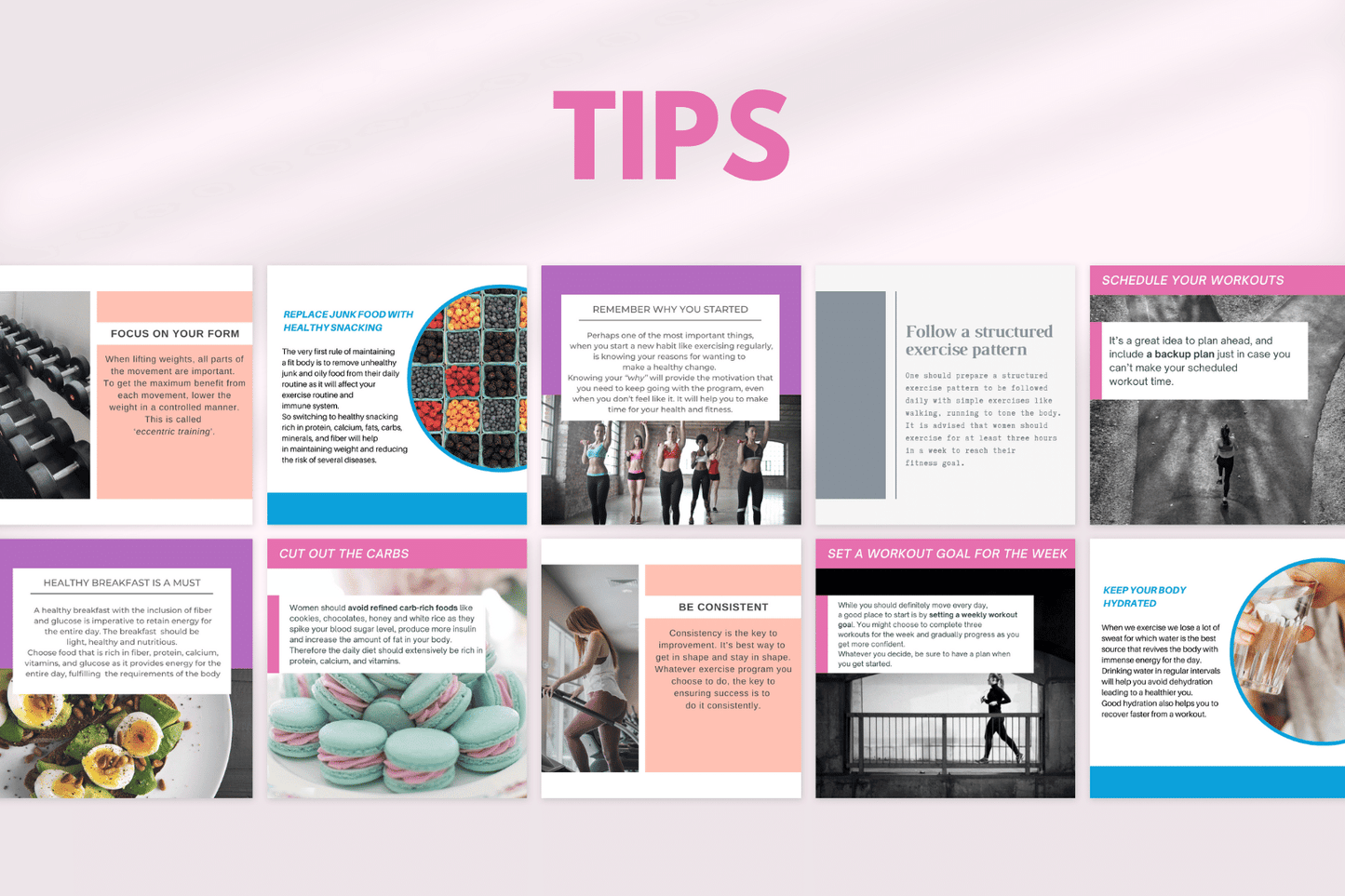 400 Premium Fitness Templates (Vrouwelijk)