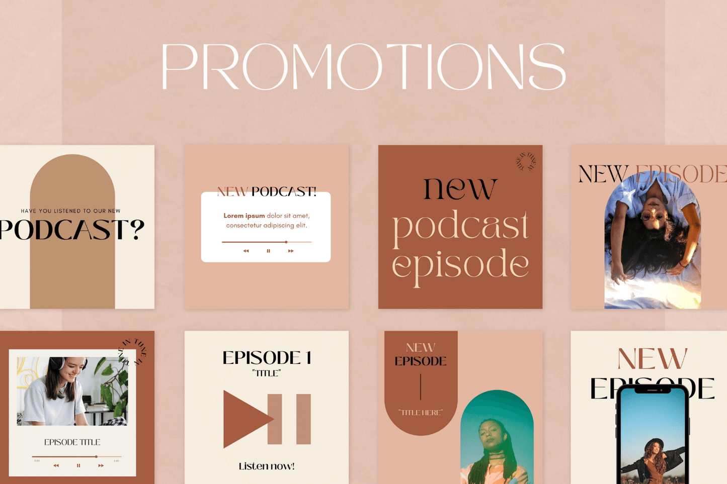 100 Promoot je Podcast templates