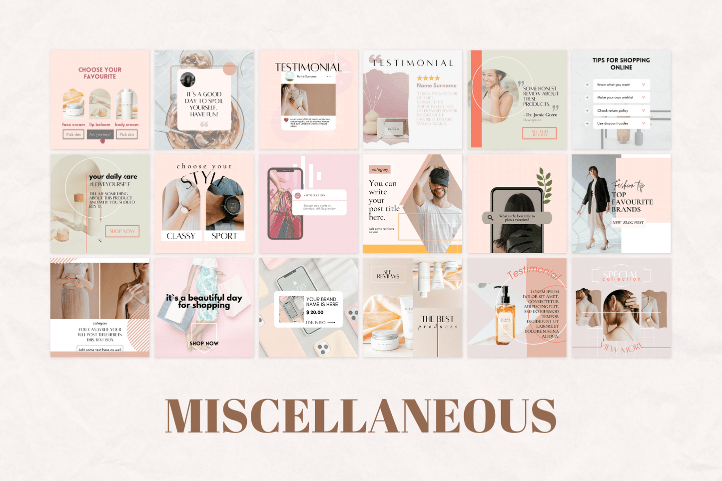 200 e-commerce templates voor sociale media