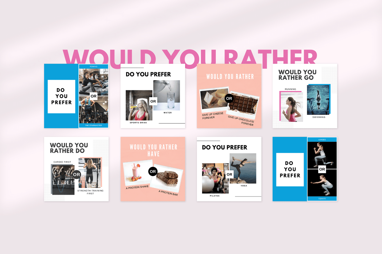 400 Premium Fitness Templates (Vrouwelijk)