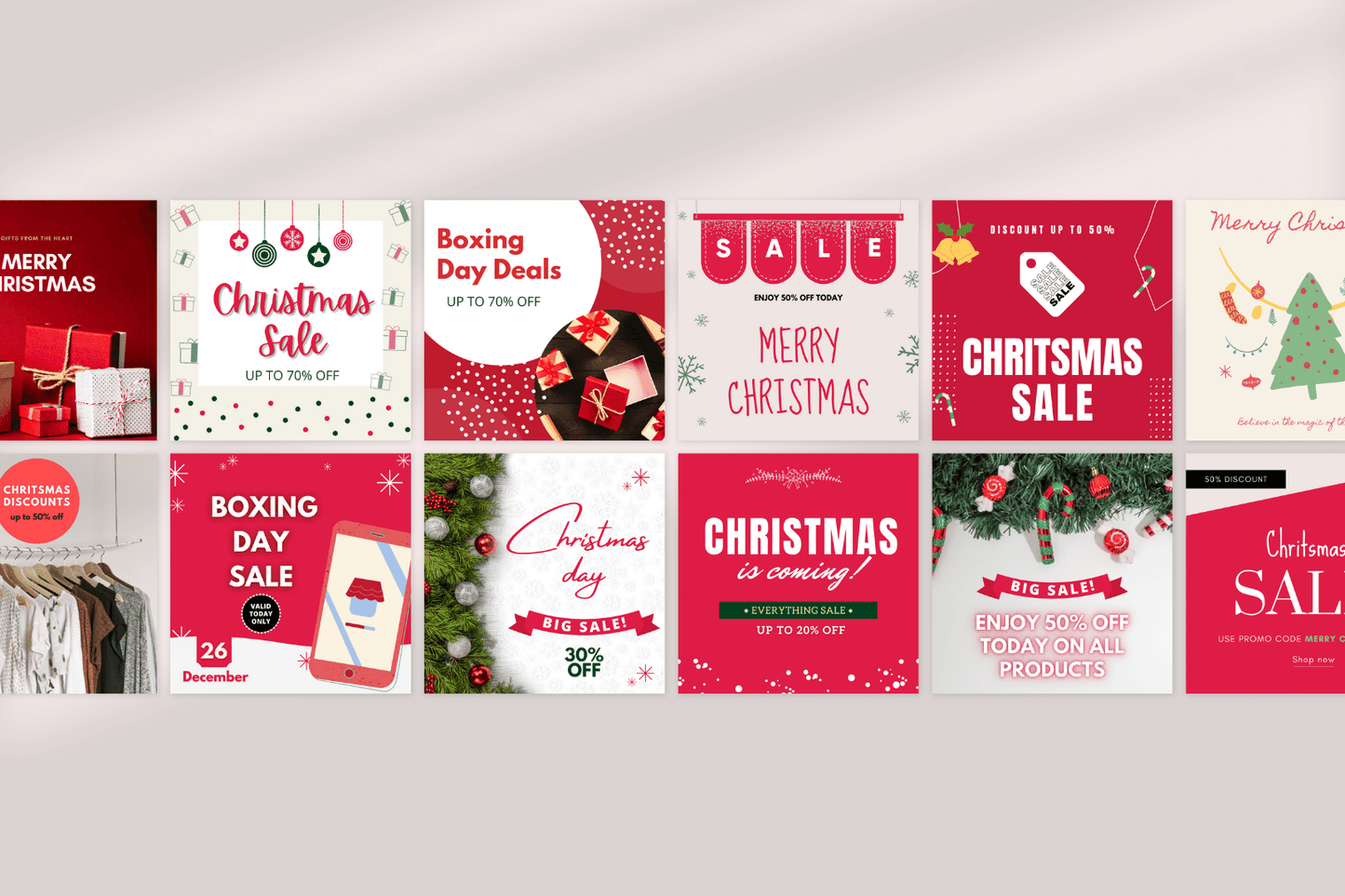 50 Kerst verkooptemplates voor Instagram