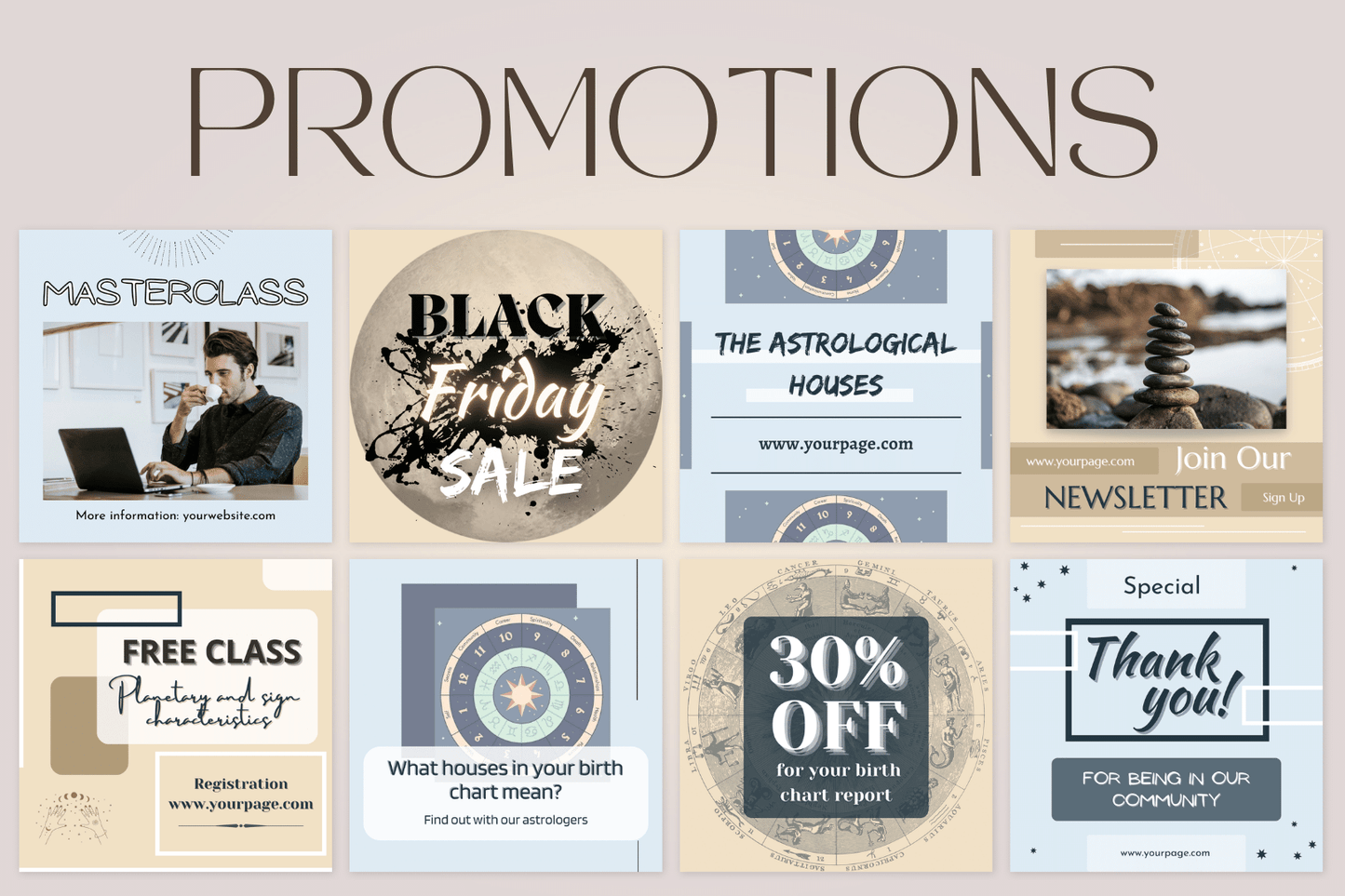 200 templates voor Astrologie