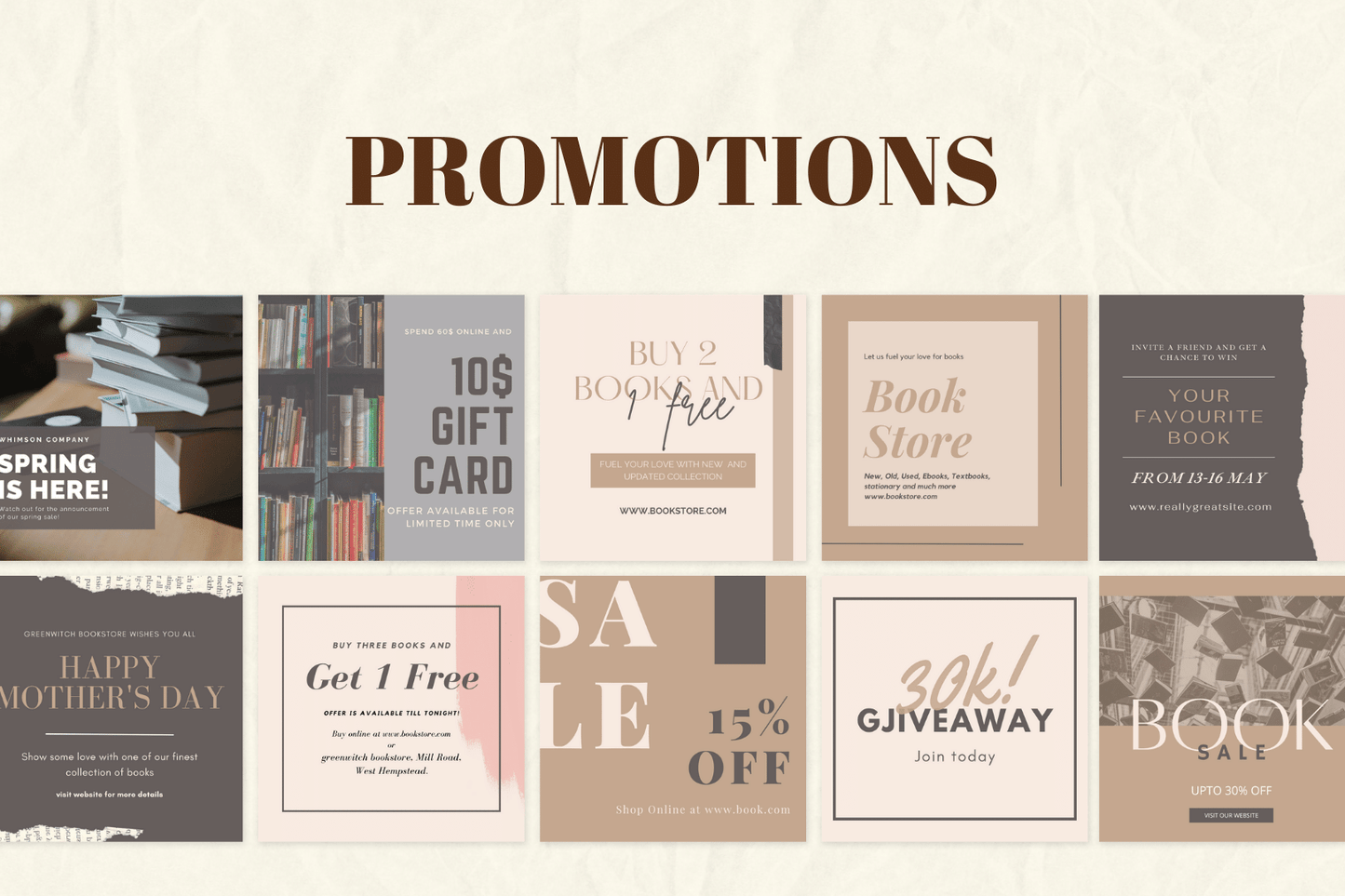 200 boekhandel templates