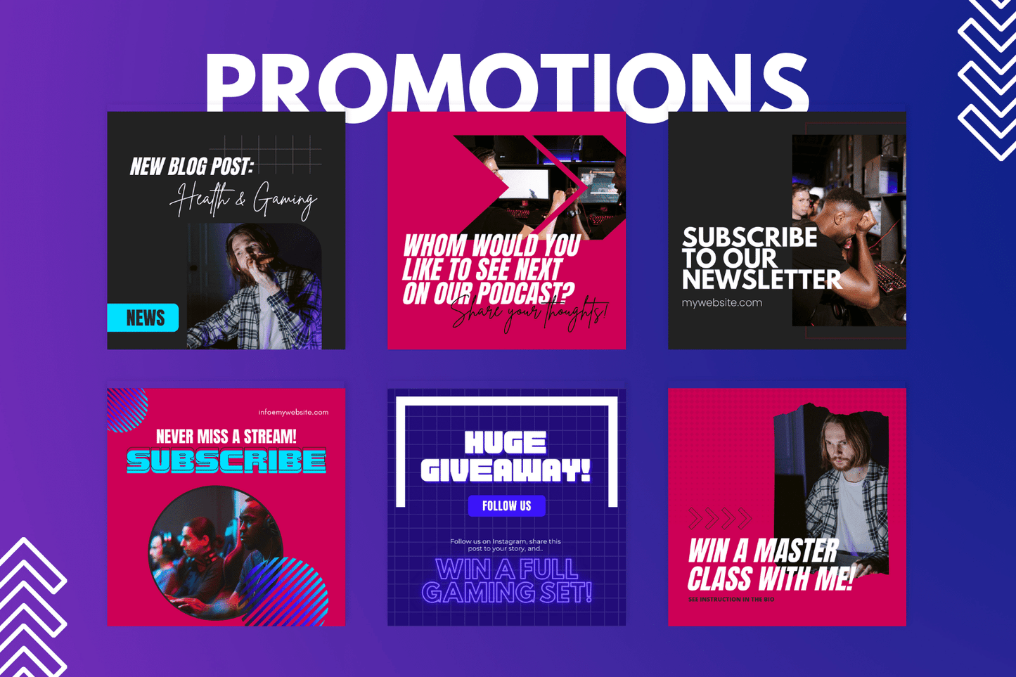 200 templates voor de gaming sector