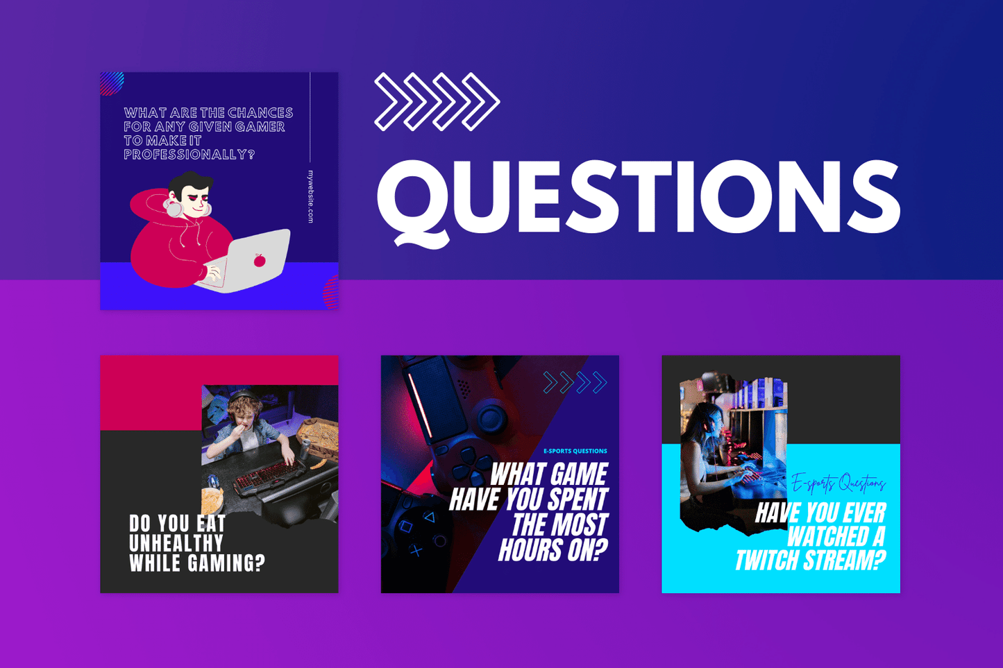 200 templates voor de gaming sector