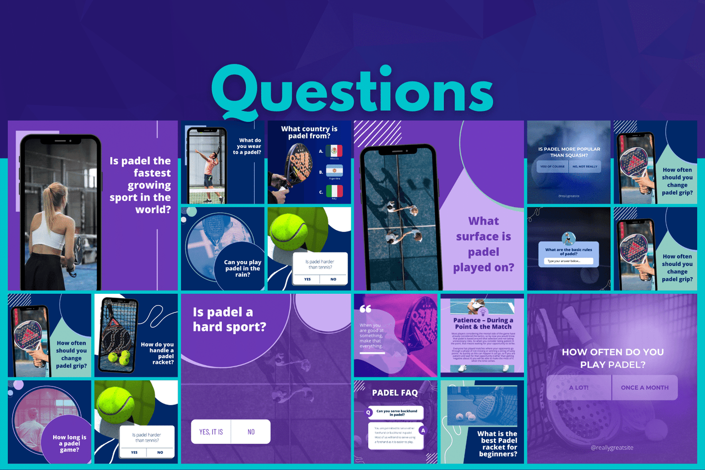 200 kant en klare Padel templates