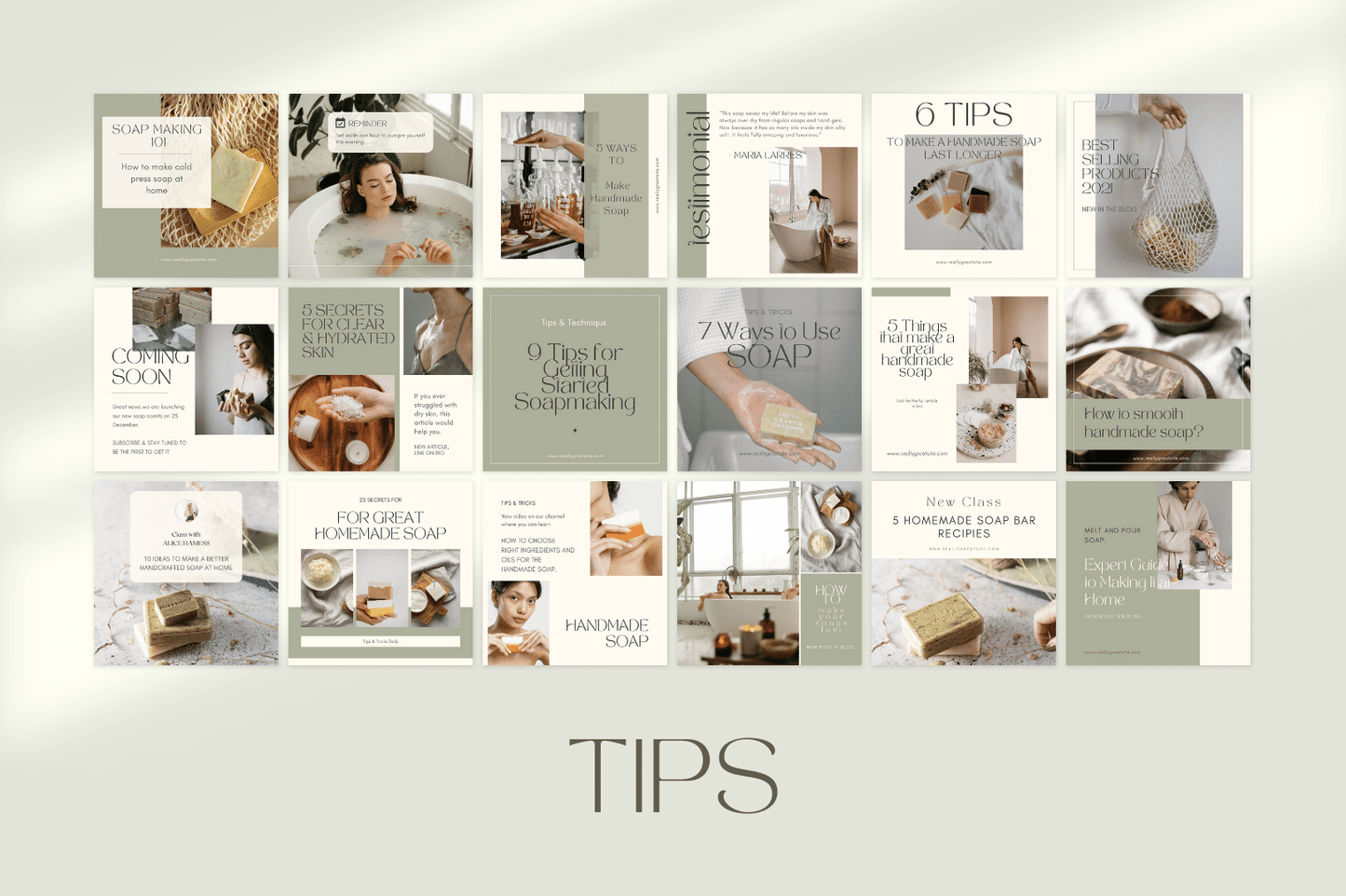 200 kant en klare zeep templates